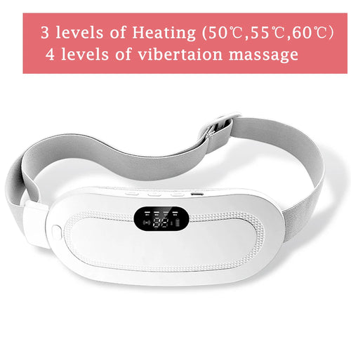 Electric Women Period Massager Heating Pad Abdominal Warmer Belt Vibration Machine 5 Levels Hot Compress Smart Timer Winter Warm